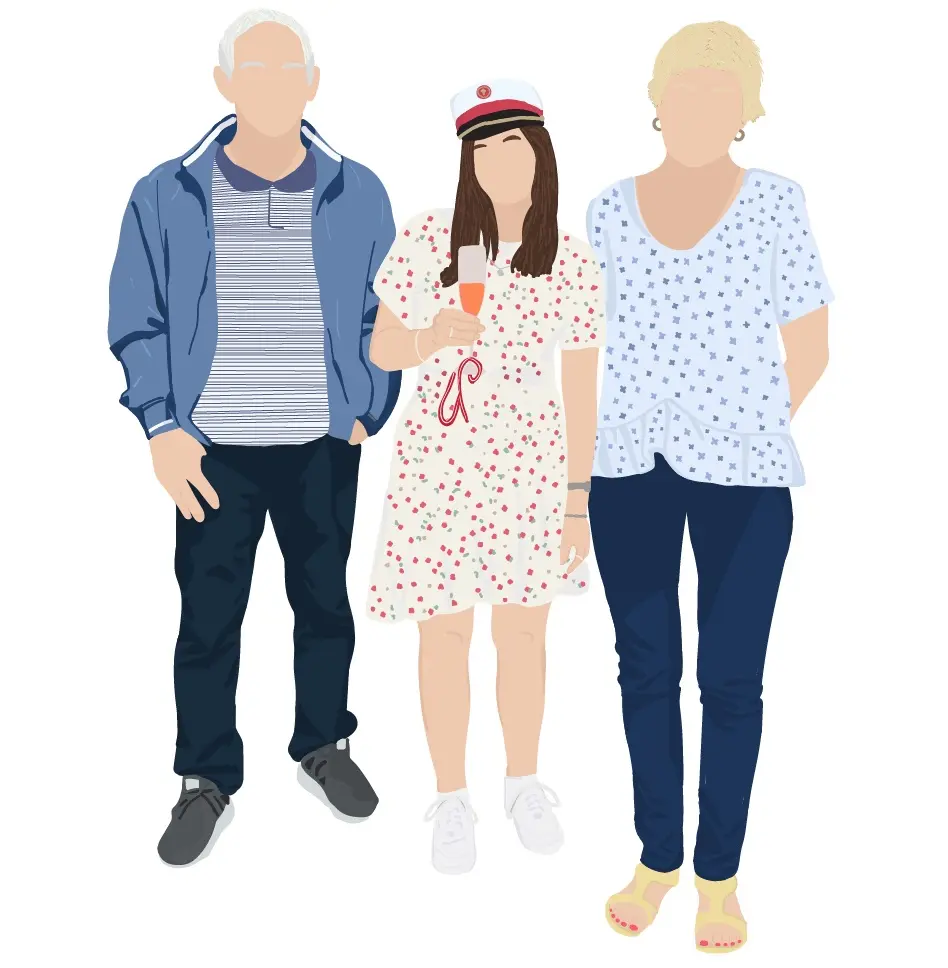 Tegnet familiebillede